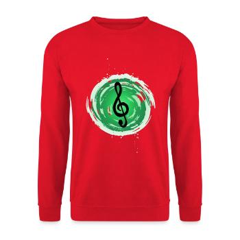 musikalisches Statement - Unisex Pullover - Rot - Vorne - Alina (178cm) & Michal (187cm)