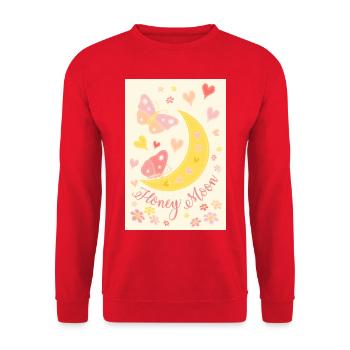 Lune de miel coeurs fleurs papillons affiche jaune - Sweat-shirt Unisexe - rouge - Devant - Alina (178cm) & Michal (187cm)