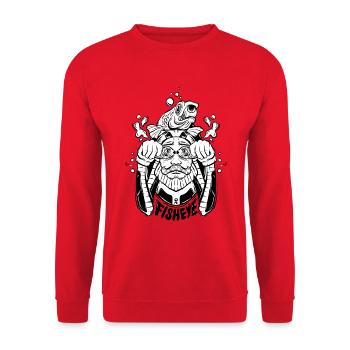 Fisheye Man - Unisex Sweatshirt - red - Front - Alina (178cm) & Michal (187cm)