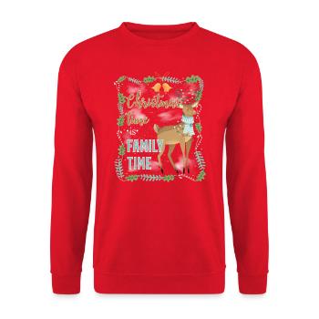 Festive Christmas family design - Unisex Sweatshirt - red - Front - Alina (178cm) & Michal (187cm)