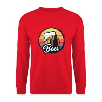Beer Bier Bierkönig Biertrinker Bierpong Bierspiel - Unisex Pullover - Rot - Vorne - Alina (178cm) & Michal (187cm)