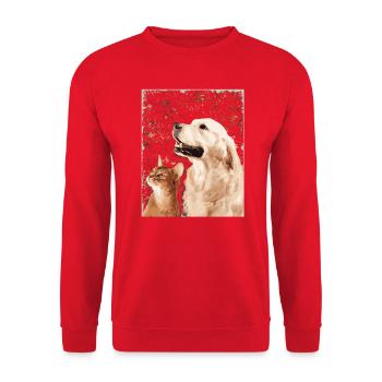 Chien chat chien chat tomcat minou chiens - Sweat-shirt Unisexe - rouge - Devant - Alina (178cm) & Michal (187cm)