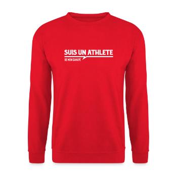 Je suis un athlète de mon canapé - Sweat-shirt Unisexe - rouge - Devant - Alina (178cm) & Michal (187cm)
