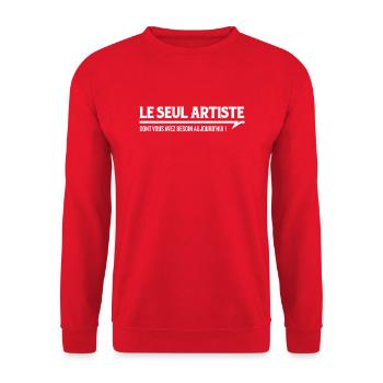 LE SEUL ARTISTE dont vous avez besoin aujourd’hui - Sweat-shirt Unisexe - rouge - Devant - Alina (178cm) & Michal (187cm)