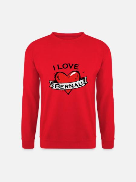 Bernau - Ich liebe Stadtnamen in Tattoo Stil - Unisex Pullover - Rot
