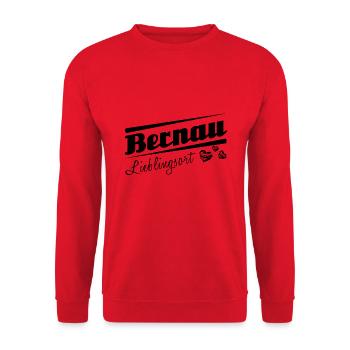 Bernau - Lieblingsort mit Stadtnamen - Unisex Pullover - Rot - Vorne - Alina (178cm) & Michal (187cm)