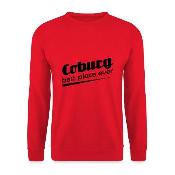 Coburg - Stadt best place ever - Unisex Pullover - Rot - Vorne - Alina (178cm) & Michal (187cm)