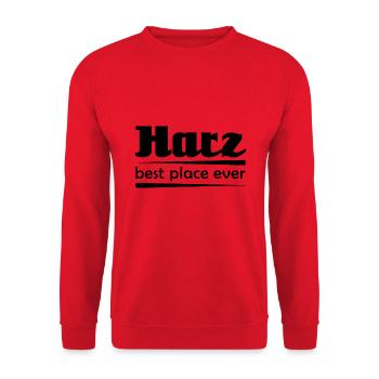 Harz - Stadt best place ever - Unisex Pullover - Rot - Vorne - Alina (178cm) & Michal (187cm)