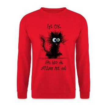Chat je vais bien ça va - Sweat-shirt Unisexe - rouge - Devant - Alina (178cm) & Michal (187cm)