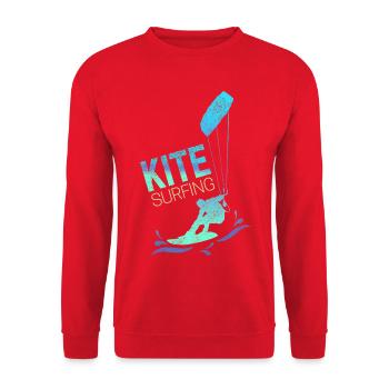 Kitesurfing Vintage Kiteboarder Kite Surfing - Unisex Pullover - Rot - Vorne - Alina (178cm) & Michal (187cm)