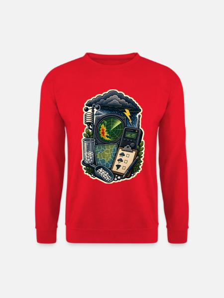 Sturmbeobachtung Karte Funkgerät Wolken - Unisex Pullover - Rot