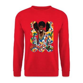 Beauté Afro Colorée - Sweat-shirt Unisexe - rouge - Devant - Alina (178cm) & Michal (187cm)