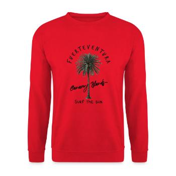 Fuerteventura Îles Canaries Surf The Sun - Sweat-shirt Unisexe - rouge - Devant - Alina (178cm) & Michal (187cm)