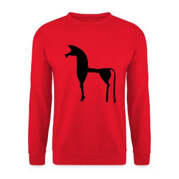 The Greek horse - Unisex Sweatshirt - red - Front - Alina (178cm) & Michal (187cm)