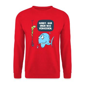 Fishing baits - Unisex Sweatshirt - red - Front - Alina (178cm) & Michal (187cm)