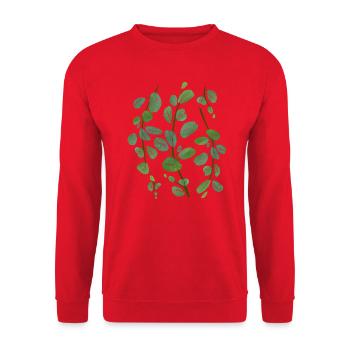 Green eucalyptus branches ornament - Unisex Pullover - Rot - Vorne - Alina (178cm) & Michal (187cm)
