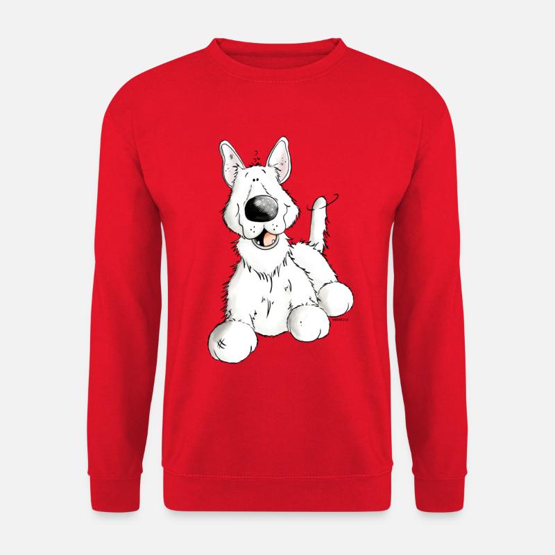 Weißer Deutscher Schäferhund - Weiß - Hund - Unisex Pullover - Rot