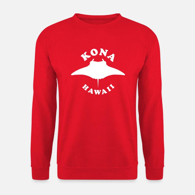 Kona Hawaii Tauchen mit Mantarochen - Unisex Pullover - Rot