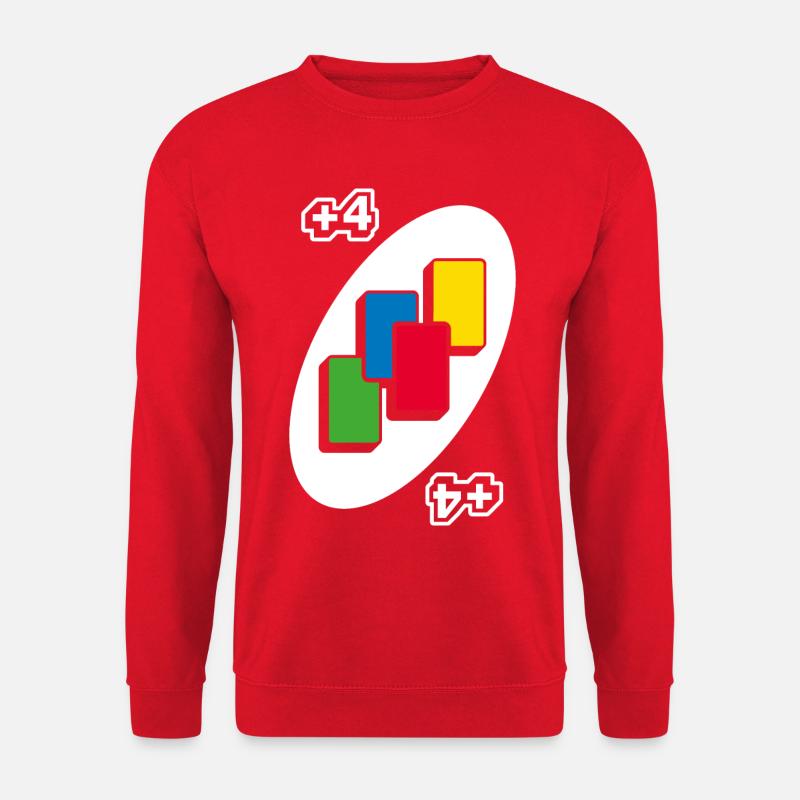 UNO™ +4 Vier-Ziehen-Karte - Unisex Pullover - Rot