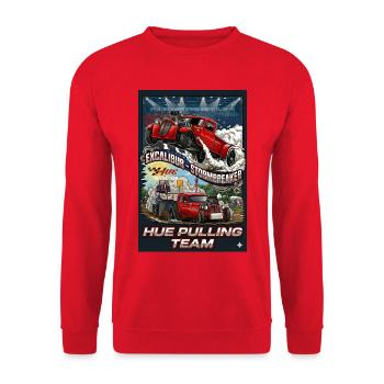 Tshirt_Hue_Pulling_Team - Unisex Pullover - Rot - Vorne - Alina (178cm) & Michal (187cm)