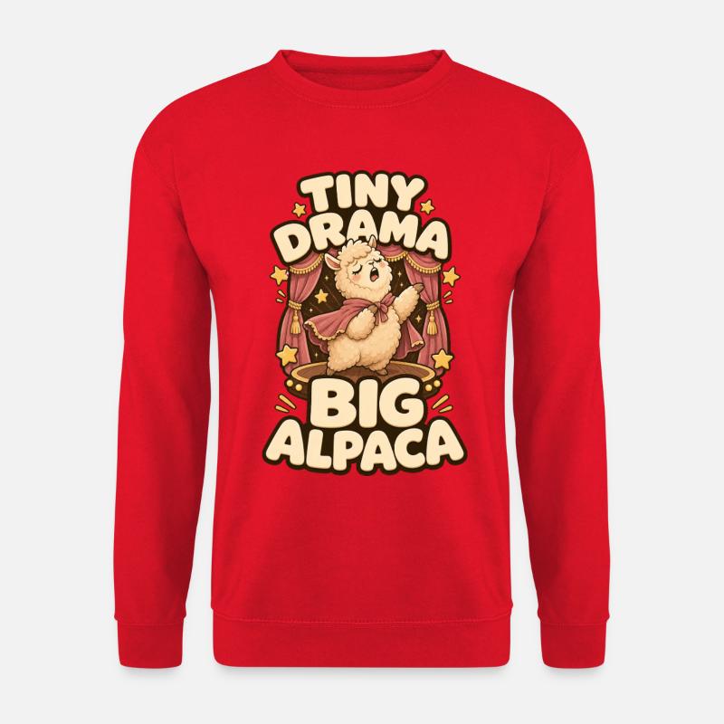 Tiny Drama Big Alpaca Alpaka - Unisex Sweatshirt - red