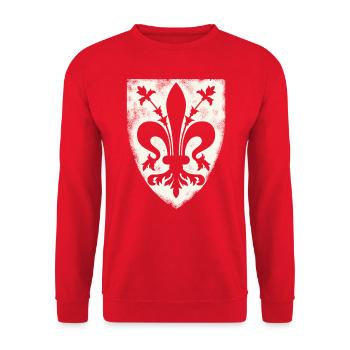 Florenz Wappen - Unisex Pullover - Rot - Vorne - Alina (178cm) & Michal (187cm)