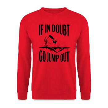 Wave Jump Surf Shirt Design - Unisex Sweatshirt - red - Front - Alina (178cm) & Michal (187cm)