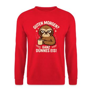 Bonjour glace très mince disant paresseux - Sweat-shirt Unisexe - rouge - Devant - Alina (178cm) & Michal (187cm)