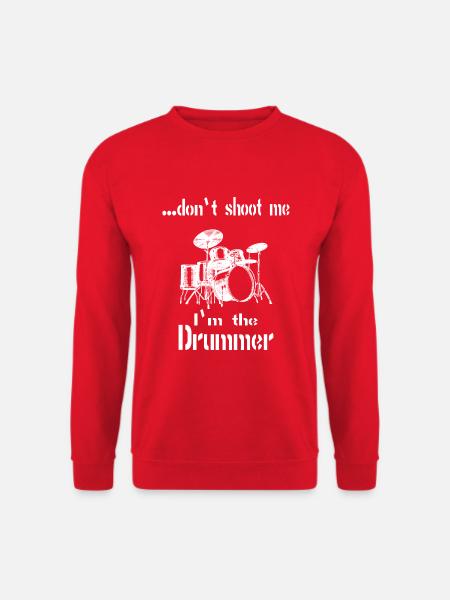 Schlagzeug Drums Spruch Text - Unisex Pullover - Rot