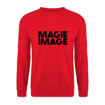 Magie image - Anagramme jeu de mots - Sweat-shirt Unisexe - rouge - Devant - Alina (178cm) & Michal (187cm)