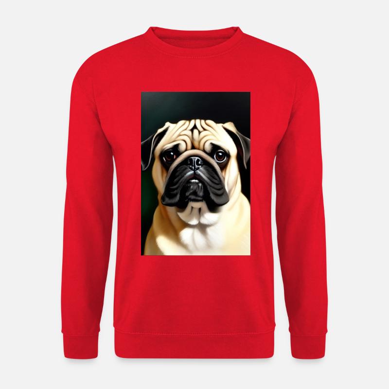 Mops Hund - Unisex Pullover - Rot