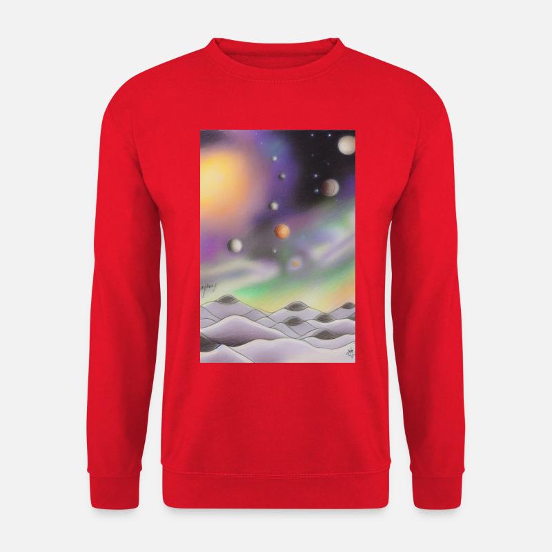 Space and planets - Unisex Sweatshirt - red