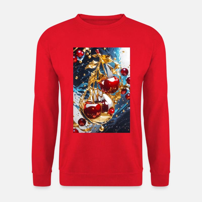 Kirschen mit Gold - Unisex Pullover - Rot