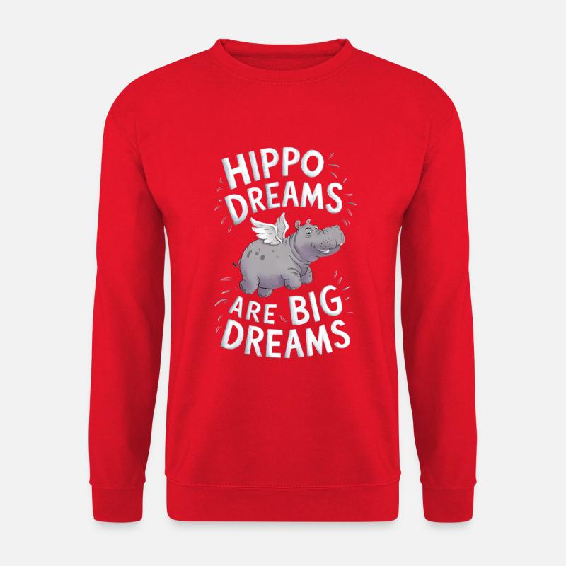 Hippo Dreams Are Big Dreams - Unisex Sweatshirt - red