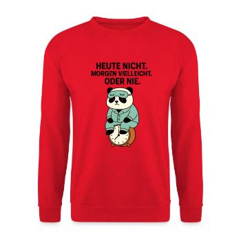 Panda en pyjama avec un réveil - Sweat-shirt Unisexe - rouge - Devant - Alina (178cm) & Michal (187cm)