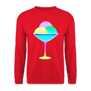süßer bunter Eisbecher - sommerliche Leckerei - Unisex Pullover - Rot - Vorne - Alina (178cm) & Michal (187cm)