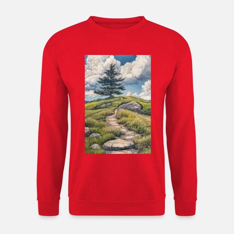 Illustration einer Naturlandschaft - Unisex Pullover - Rot