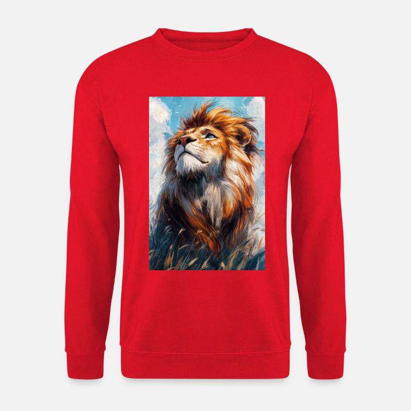 Illustration eines Löwen - Unisex Pullover - Rot