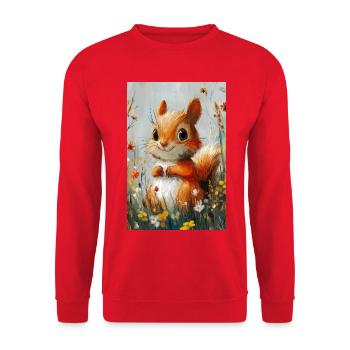Illustration of a squirrel - Unisex Sweatshirt - red - Front - Alina (178cm) & Michal (187cm)