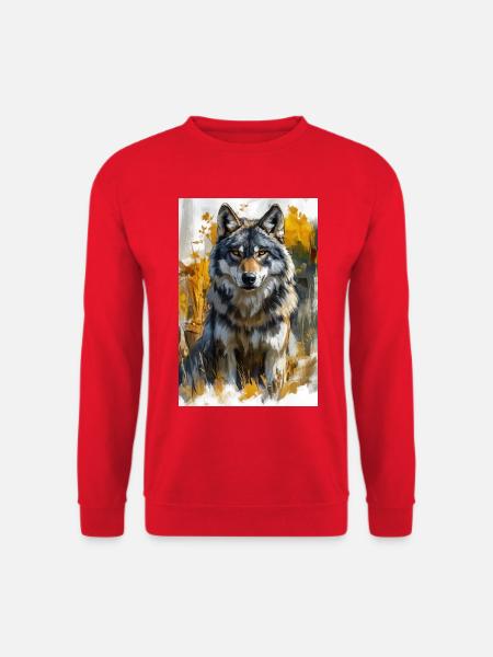 Illustration of a wolf - Sweat-shirt Unisexe - rouge