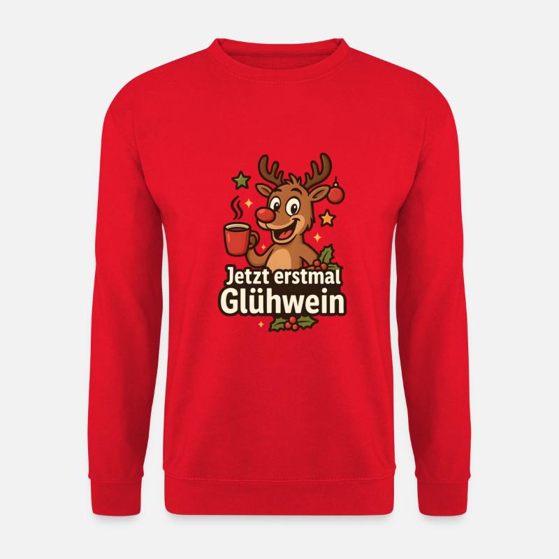 Jetzt erstmal Glühwein Weihnachten - Unisex Pullover - Rot