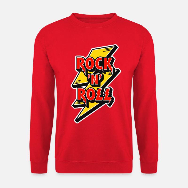 Rock N Roll Lightning Bolt Emblem - Unisex Pullover - Rot