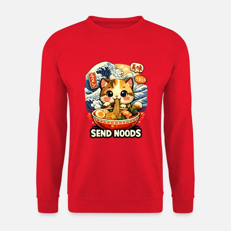 Ramen Neko Send Noods - Unisex Pullover - Rot