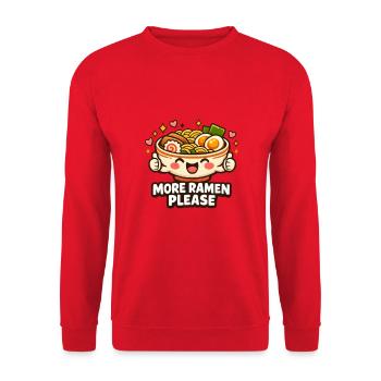 Niedliche Ramen Nudeln Bowl - Unisex Pullover - Rot - Vorne - Alina (178cm) & Michal (187cm)