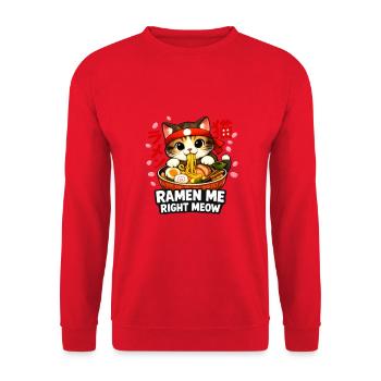 Ramen Kawaii Cat Anime - Sweat-shirt Unisexe - rouge - Devant - Alina (178cm) & Michal (187cm)