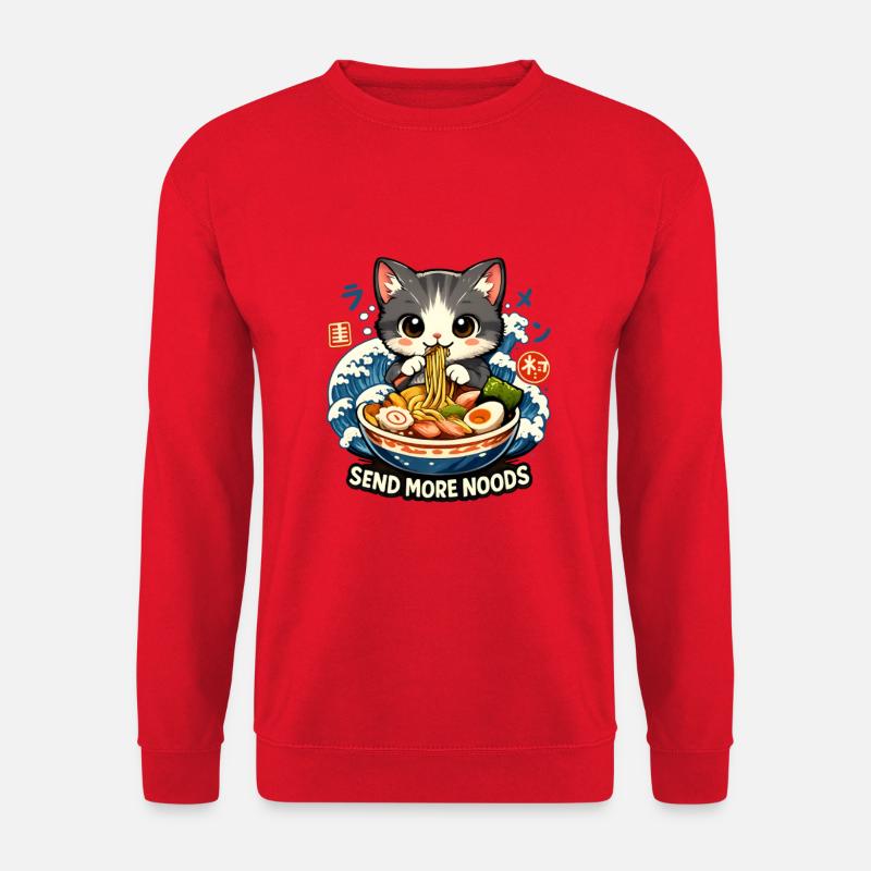 Send Noods Ramen Meme Neko - Unisex Sweatshirt - red