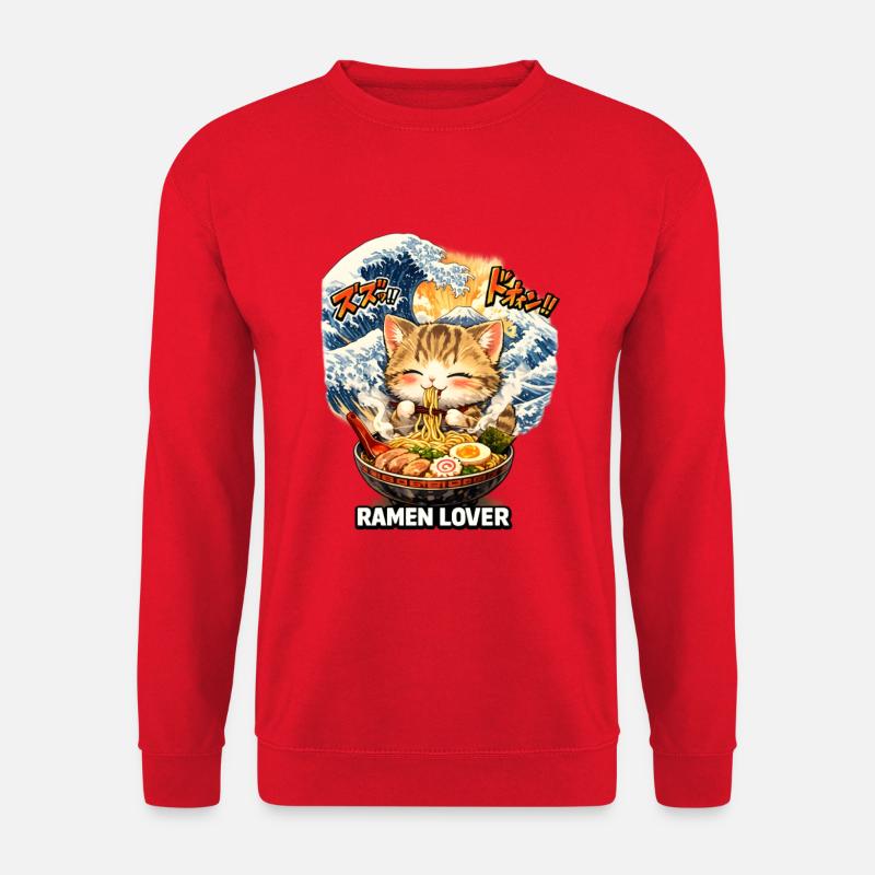 Kawaii Katze Ramen Nudeln Anime Katze - Unisex Pullover - Rot