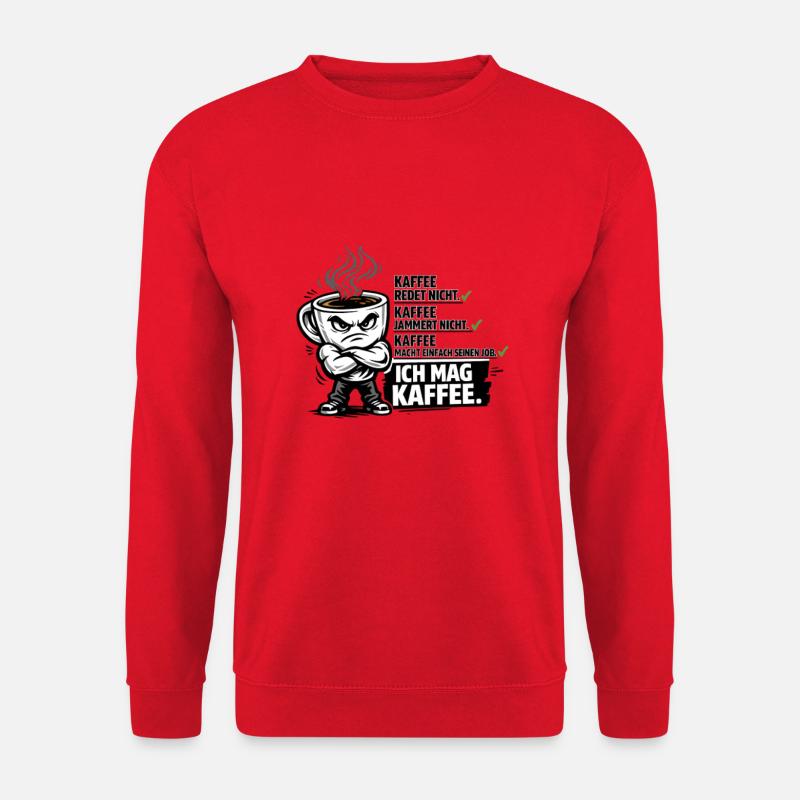 Kaffee lustiger Kaffeespruch - Unisex Pullover - Rot