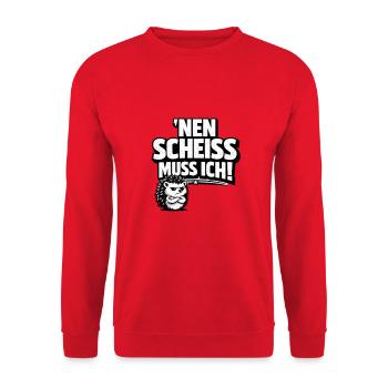 Nen Scheiss Muss Ich Igel - Unisex Pullover - Rot - Vorne - Alina (178cm) & Michal (187cm)