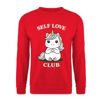 Love Self Love Single Shirt Motivation mignonne - Sweat-shirt Unisexe - rouge - Devant - Alina (178cm) & Michal (187cm)